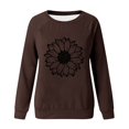 thumbnail image 4 of Rbaofujie Chandails pour Femmes Femmes Mode Décontractée Imprimé Col Rond Ample Manches Longues T-shirt Hauts Blouse Brun Chandails à Capuchon pour Femmes, 4 of 4