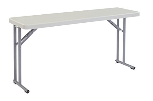 NPS Table Pliante de Séminaire Robuste 18 Pouces x 60 Pouces, Gris Moucheté, Capacité de 700 lb