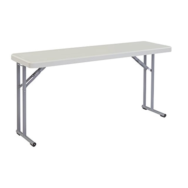 NPS Table Pliante de Séminaire Robuste 18 Pouces x 60 Pouces, Gris Moucheté, Capacité de 700 lb