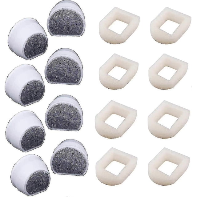 Lot de 16 Préfiltres en Mousse et Filtre au Carbone Compatibles avec Petsafe Drinkwell Fountain Inox 360 Avalon-ad Banmo