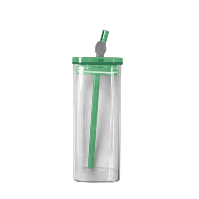 VogueV Gobelet en Verre avec Couvercle et Paille - Vaisselle de Boisson Réutilisable Résistante à la Chaleur D