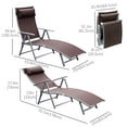 thumbnail image 3 of Outsunny Chaise Longue Inclinable Pliante Robuste pour l'Extérieur, Chaise Longue de Patio, Jardin, Plage, à Gravité avec Oreiller, 7 Positions de Dossier Réglables, Brun, 3 of 9