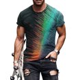 thumbnail image 1 of Bellella T-shirt Homme Col Rond T-Shirts Manches Courtes Hauts d'Été Mode Blouse Imprimée Numérique 3D Pull Style C TP, 1 of 2