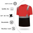 thumbnail image 4 of Styesk T Shirts for Man Men's Solid Color Hooded Sweatshirt With Reflective Strip Sanitation Work Clothes Match Color Zipper Hoodie, 4 of 6