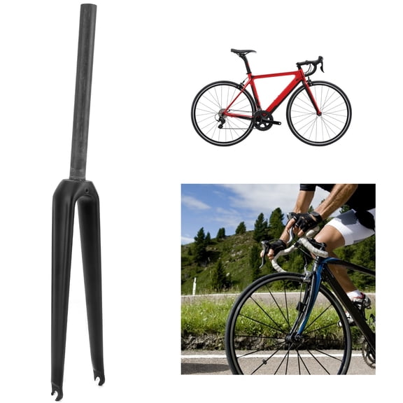 Bike Front Fork, 700C Lengthened Bike Disc Brake Front Forks Carbon Fiber Mountain Bike Front Fork Bike Front Fork C Brake Straight Tube Quick Disconnection