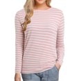 thumbnail image 2 of Timegard Hauts pour Femmes à Rayures Col Rond Manches Longues T-Shirts Basiques Automne Décontractés Amples Confortables Hauts, 2 of 5