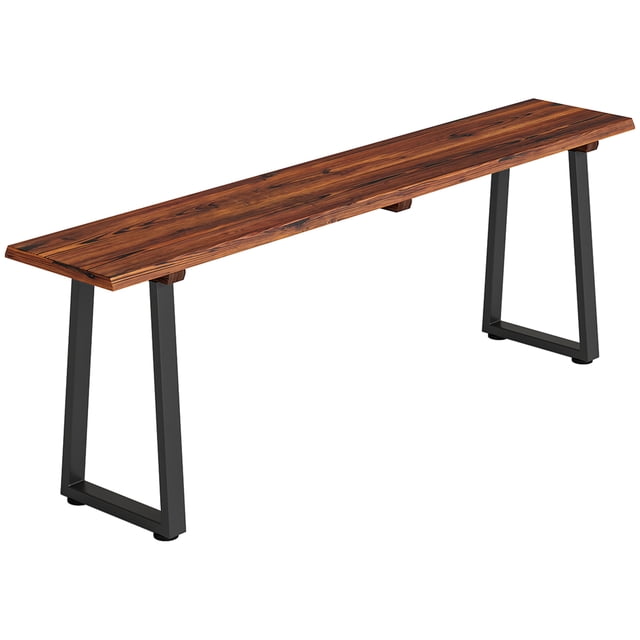 Outsunny Wood Outdoor Bench for 2 People, 59" Backless Patio Garden Bench