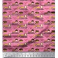 thumbnail image 1 of Soimoi Silk Fabric Sleigh,Bread & Hot Dog Food Decor Fabric Printed Yard 42 Inch Wide, 1 of 3
