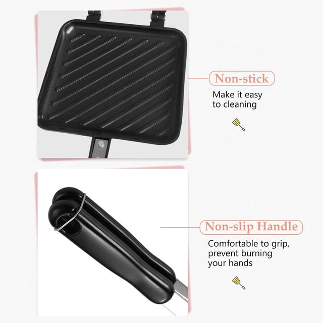Toasted Maker Non-stick Grilled Panini Maker With Insulated Handle Hot Maker Grilled Cheese Machine