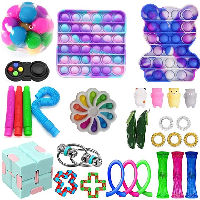 Honganda Silicone Décompression Jouet Kit, Ensemble de Jouets de Soulagement du Stress de Type Presse
