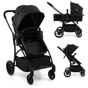 INFANS 2 in 1 Baby Stroller, Convertible Stroller with Bassinet Reversible Seat Adjustable Backrest Canopy One Hand Fold, Compact Toddler Pushchair for Kids Infants Newborns 0-36 Months