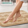 thumbnail image 3 of Clara Clark Bathroom Rugs, Velvet Memory Foam Bath Mat, Ultra Soft Non Slip and Absorbent - Waffled - Set Small, Large & Contour - Beige, 3 of 6