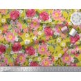 thumbnail image 2 of Soimoi Tissu en Velours Feuilles, Clématites & Roses Imprimé Floral 1 Yard 58 Pouces de Large, 2 of 3