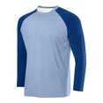 thumbnail image 2 of BiZtdJrK Sun Protection Shirts for Men Fashion Color Block Long Sleeve Workout Tops Rash Guard Quick Dry Hiking Fishing Shirt, Light Blue, S, 2 of 3
