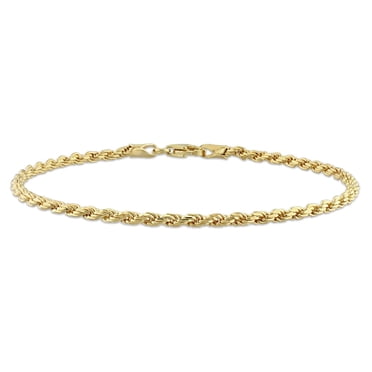 Bracelet en chaîne tressée de Miabella en argent sterling plaqué or jaune 18K