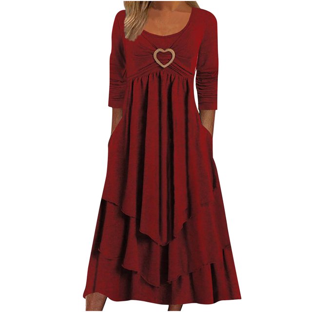 Pompotops Mode Femmes Aguichant Manches Trois Quarts Dos Nu Dentelle Patchwork Robe de Soirée Longue en Solde