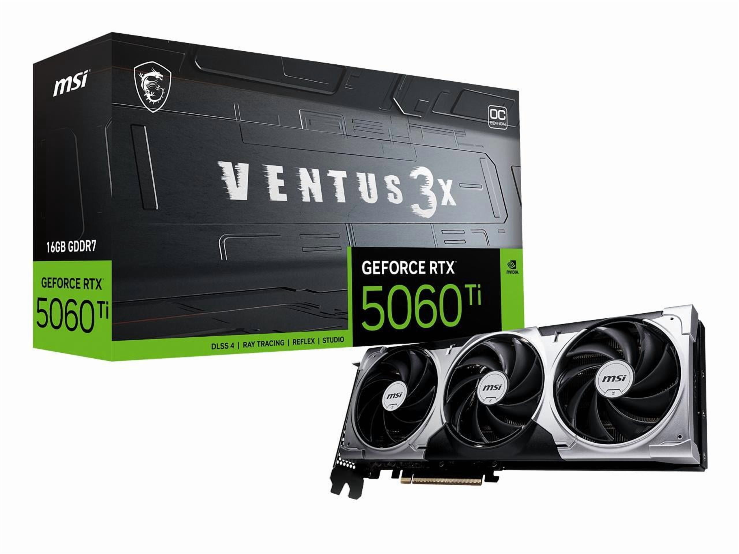 MSI NVIDIA GeForce RTX 5060 Ti Graphic Card - 16 GB GDDR7 - 7680 x