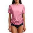 thumbnail image 2 of Neewe Women's Rash Guard UPF 50+ Ruched Swim Shirt Round Neck Short Sleeve Performance Top S-XXL, 2 of 8