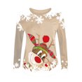 thumbnail image 4 of Hauts de Sortie pour Femmes Décontractés à Imprimé de Noël Amples à Manches Trois Quarts à Col Rond Hauts Blouses Grande Taille en Liquidation, 4 of 4
