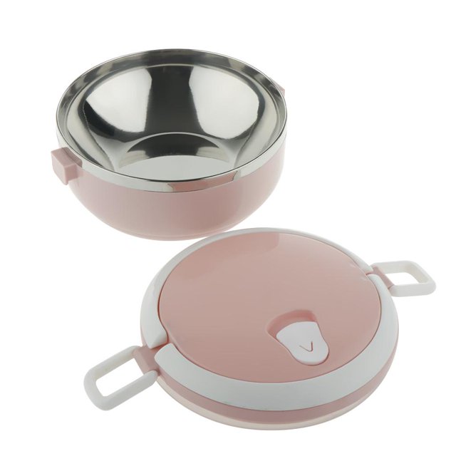 simhoa Student Stainless Steel Thermal Lunch Box Portable Tiffin Bento Box Pink Pink01