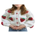 thumbnail image 1 of Cardigan en Tricot à Manches Longues à Col en V pour Femmes, 1 of 9