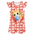 thumbnail image 1 of MIASHUI Robe de Princesse pour Tout-Petites Filles, Chemises de Nuit à Manches à Volants pour Filles, Pyjamas, Rouge, 4-5 Ans, 1 of 2
