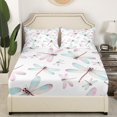 thumbnail image 3 of Erosebridal Ensemble de Draps Libellule pour Filles Lit Simple, Ensembles de Literie Faune Chic Taille Lit Simple 3 Pcs, 3 of 7