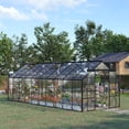 thumbnail image 2 of Outsunny Polycarbonate Greenhouse Kit with Vent Rain Gutter Door, Black, 2 of 10