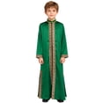 thumbnail image 1 of Moggemol Garçons Tunique Maxi à Manches Longues Dubai Traditionnel Satin Soyeux Faux Fendu Robe Vert Foncé 12, 1 of 7