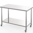 thumbnail image 2 of GloryStar Stainless Steel Table, NSF Heavy Duty Commercial Prep Table with Adjustable Undershelf, 2 of 7