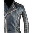 thumbnail image 3 of Distressed Black Leather Motorcycle Jacket Mens With Multiple Zipper Pockets Mens Black Leather Biker Jacket Double Rider Leather Jacket Men size XXL, 3 of 5