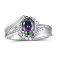 thumbnail image 1 of RYLOS Rings for Women Sterling Silver Swirl Z Ring 7X5MM Oval Gemstone &  Diamond Rings June Alexandrite Jewelry Size 10, 1 of 7