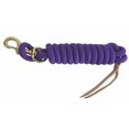 thumbnail image 2 of AJ Tack 9 Foot Nylon Lead Rope with Leather Popper Purple, 2 of 4