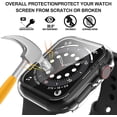 thumbnail image 2 of KOMI 2-Pack for Apple Watch Series 9/8/7/6/5/4/Series SE/SE 2 45mm All-around Screen Protector Case, Tempered Glass Screen Protector Case Ultra-thin for iWatch 45mm Protection Cover - Clear, 2 of 5