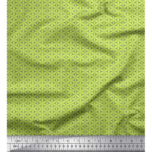 Soimoi Velvet Fabric Geometric Small Fabric Prints by Yard 58 Inch Wide