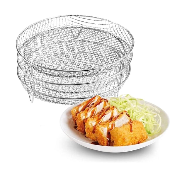 Round Stainless Steel Air Fryer Grill Dehydrator Rack Air Fryer Removable Multiple Stand Air Fryer Racks For Cooking Air Fryer Tray Air Fryer Tray for Oven Air Fryer Tray for Oven Air Fryer Tray for