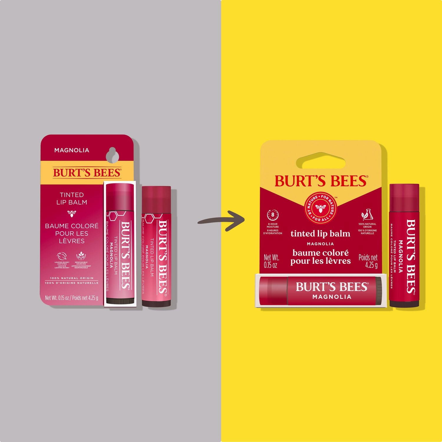 Burt's Bees 100% Natural Origin Moisturizing Tinted Lip Balm, Magnolia with Shea Butter