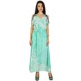 thumbnail image 3 of Bimba Robe Longue Maxi Décontractée pour Femmes à Épaules Dénudées avec Taille à Cordon Boho Chic Vêtements d'Été, 3 of 9