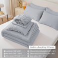 thumbnail image 2 of Floral Printed Queen Comforter Set with Sheets Lightweight Piece Bed in A Bag Comforter Set Vintage Yellow and Grey Flower Pattern Farmhouse Bedding Set, 2 of 7