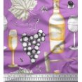 thumbnail image 1 of Soimoi polyester Crepe Fabric Grapes,Wine Glass & Bottle Decor Fabric Printed Yard 42 Inch Wide, 1 of 3