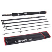 CAPACI Ultra-Compact 6-Section Travel Fishing Rod, 2.1m Spinning/Casting, Carbon Fiber, Lightweight & Portable with Storage Sack
