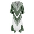 thumbnail image 5 of Pisexur Robe à Manches Courtes à Col en V Longueur Genou Mode Femmes Été Imprimé Décontracté Col en V Bouton Manches Courtes Vacances Poches Robe Femmes Robe, 5 of 5