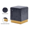 thumbnail image 3 of Meridian Furniture Jax Contemporary Velvet Ottoman/Stool in Gray, 3 of 4