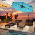 thumbnail image 2 of Gymax 10Ft Offset Hanging Umbrella Patio Outdoor w/ 32 Solar LED Lights Turquoise, 2 of 10