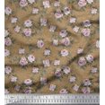 thumbnail image 1 of Soimoi Moss Georgette Fabric Leaves & Rose Floral Decor Fabric Printed Yard 42 Inch Wide, 1 of 3