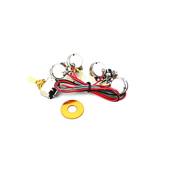 Wweixi Kit de Faisceau de Câblage pour Guitare Électrique, Outils de Réparation, Remplacement d'Instrument A500k