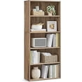 thumbnail image 1 of VASAGLE Bookshelf, 23.6 Inches Wide, 5-Tier Open Bookcase with Adjustable Storage Shelves, Floor Standing Unit, Camel Brown, 1 of 8