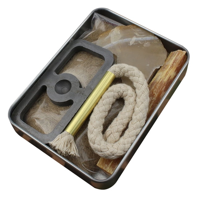 Traditional Flint Fire Tool Kit for Outdoor Camping Survival