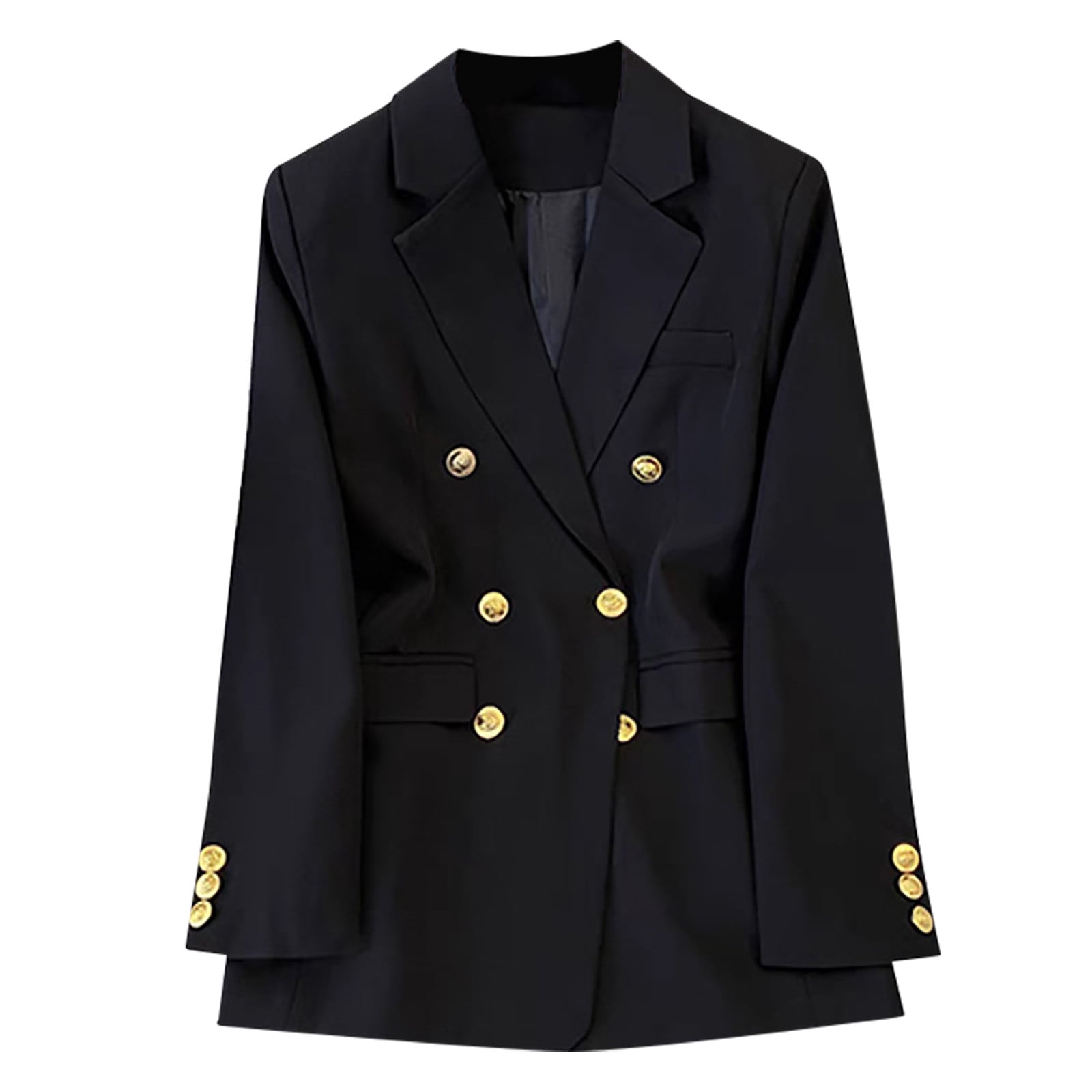 AherBiu Womens Blazers for Work Casual Fall Double Breasted Oversized Jacket Open Front Trendy Work Suit