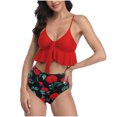thumbnail image 1 of RKSTN Tankini Set for Women Swimsuits Ruffled High Waisted Tummy Control Knot Adjustable Straps Backless Bathing Suits, 1 of 6